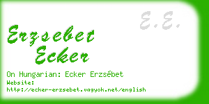erzsebet ecker business card